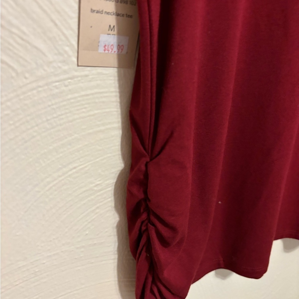 NWT Women’s Coldwater Creek Maroon Top Size M - Picture 9 of 9